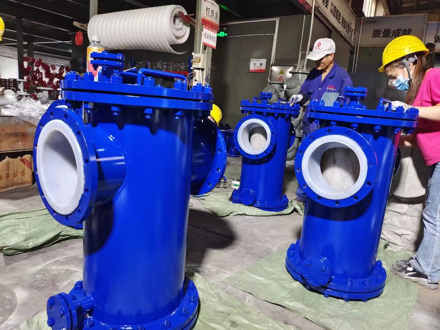 襯氟藍式過濾器高清實物圖 襯氟藍式過濾器高清實物圖